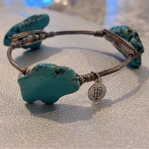 Bourbon and bowties turquoise bangle